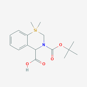 molecular formula C16H23NO4Si B14040786 3-(tert-Butoxycarbonyl)-1,1-dimethyl-1,2,3,4-tetrahydrobenzo[d][1,3]azasiline-4-carboxylic acid 