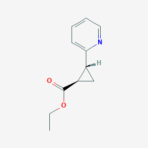molecular formula C11H13NO2 B14040794 trans-Ethyl 2-(pyridin-2-yl)cyclopropanecarboxylate 
