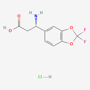 molecular formula C10H10ClF2NO4 B14040797 (S)-3-Amino-3-(2,2-difluorobenzo[D][1,3]dioxol-5-YL)propanoic acid hydrochloride 