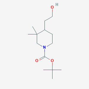 molecular formula C14H27NO3 B1404081 Tert-butyl 4-(2-hydroxyethyl)-3,3-dimethylpiperidine-1-carboxylate CAS No. 958026-99-8