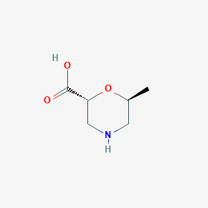 molecular formula C6H11NO3 B14040823 (2R,6S)-6-methylmorpholine-2-carboxylic acid 