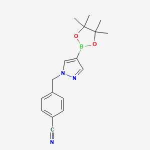 B1404083 4-((4-(4,4,5,5-tetramethyl-1,3,2-dioxaborolan-2-yl)-1H-pyrazol-1-yl)methyl)benzonitrile CAS No. 1205683-41-5