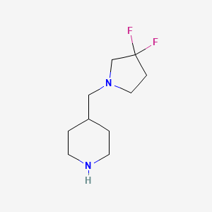 molecular formula C10H18F2N2 B1404085 4-[(3,3-Difluoropyrrolidin-1-yl)methyl]piperidine CAS No. 1613193-67-1
