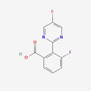 molecular formula C11H6F2N2O2 B14040872 3-Fluoro-2-(5-fluoropyrimidin-2-yl)benzoic acid 