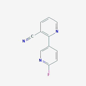 molecular formula C11H6FN3 B1404093 6'-Fluoro-[2,3']bipyridinyl-3-carbonitrile CAS No. 870065-88-6