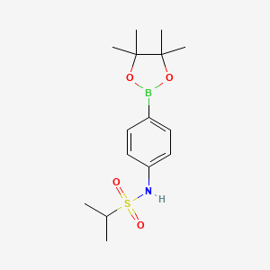 molecular formula C15H24BNO4S B1404097 Propane-2-sulfonic acid [4-(4,4,5,5-tetramethyl-[1,3,2]dioxaborolan-2-yl)-phenyl]-amide CAS No. 914606-98-7