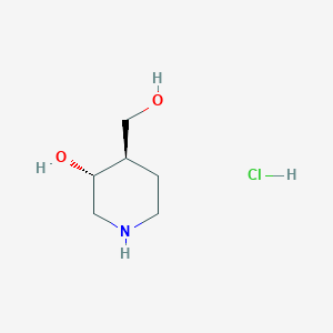 molecular formula C6H14ClNO2 B1404102 trans-4-(Hydroxymethyl)-3-piperidinol hydrochloride CAS No. 955028-06-5