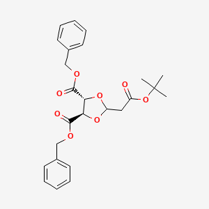 molecular formula C25H28O8 B14041082 (4R,5R)-Dibenzyl 2-(2-(tert-butoxy)-2-oxoethyl)-1,3-dioxolane-4,5-dicarboxylate 