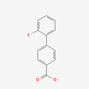 molecular formula C13H8FO2- B14041101 4-(2-Fluorophenyl)benzoate 