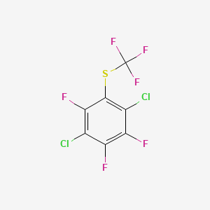 molecular formula C7Cl2F6S B14041117 1,4-Dichloro-2,3,5-trifluoro-6-(trifluoromethylthio)benzene 
