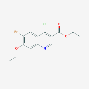 molecular formula C14H13BrClNO3 B1404113 Ethyl 6-bromo-4-chloro-7-ethoxyquinoline-3-carboxylate CAS No. 953803-81-1