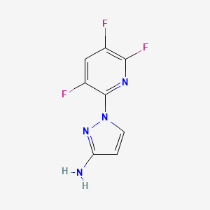 molecular formula C8H5F3N4 B14041143 1-(3,5,6-Trifluoropyridin-2-yl)-1H-pyrazol-3-amine 