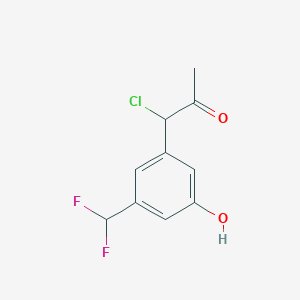 molecular formula C10H9ClF2O2 B14041195 1-Chloro-1-(3-(difluoromethyl)-5-hydroxyphenyl)propan-2-one 