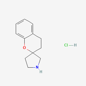 molecular formula C12H16ClNO B1404120 3,4-Dihydrospiro[1-benzopyran-2,3'-pyrrolidine] hydrochloride CAS No. 1047656-03-0