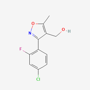molecular formula C11H9ClFNO2 B1404123 [3-(4-Chloro-2-fluoro-phenyl)-5-methyl-isoxazol-4-yl]-methanol CAS No. 1159602-72-8