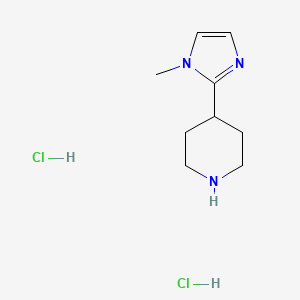 molecular formula C9H17Cl2N3 B1404125 4-(1-methyl-1H-imidazol-2-yl)piperidine dihydrochloride CAS No. 1084341-80-9