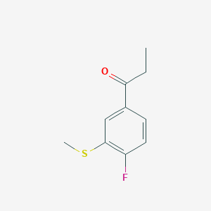 molecular formula C10H11FOS B14041290 1-(4-Fluoro-3-(methylthio)phenyl)propan-1-one CAS No. 1806389-44-5