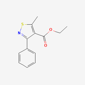 molecular formula C13H13NO2S B1404136 5-甲基-3-苯基-异噻唑-4-羧酸乙酯 CAS No. 13950-62-4
