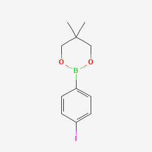 molecular formula C11H14BIO2 B1404140 2-(4-碘苯基)-5,5-二甲基-1,3,2-二氧杂硼环烷 CAS No. 5572-94-1