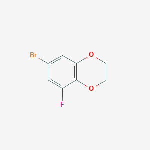 molecular formula C8H6BrFO2 B1404153 7-溴-5-氟-2,3-二氢苯并[1,4]二噁烷 CAS No. 1222556-34-4
