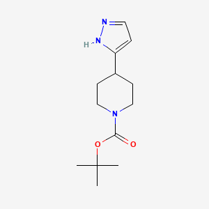 molecular formula C13H21N3O2 B1404172 Tert-butyl 4-(1H-pyrazol-3-YL)piperidine-1-carboxylate CAS No. 278798-07-5