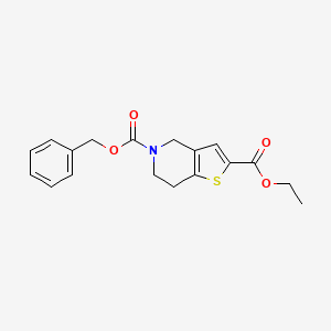molecular formula C18H19NO4S B1404177 Ethyl 5-Cbz-4,5,6,7-Tetrahydrothieno-[3,2-c]pyridine-2-carboxylate CAS No. 1190971-27-7