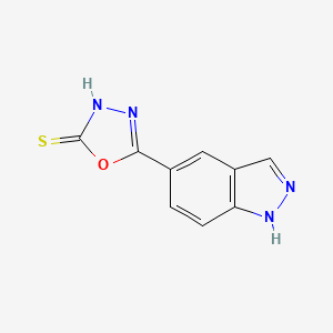 molecular formula C9H6N4OS B1404180 5-(1H-indazol-5-yl)-1,3,4-oxadiazole-2-thiol CAS No. 1005205-27-5