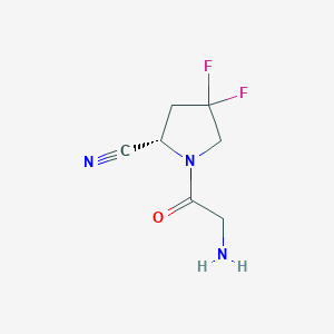 molecular formula C7H9F2N3O B1404182 (S)-1-(2-aminoacetyl)-4,4-difluoropyrrolidine-2-carbonitrile CAS No. 1448440-39-8