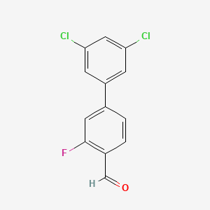 molecular formula C13H7Cl2FO B1404196 3',5'-Dichloro-3-fluoro-[1,1'-biphenyl]-4-carbaldehyde CAS No. 1361871-90-0