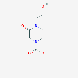 molecular formula C11H20N2O4 B1404207 Tert-butyl 4-(2-hydroxyethyl)-3-oxopiperazine-1-carboxylate CAS No. 910573-06-7