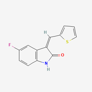 molecular formula C13H8FNOS B1404211 5-Fluoro-3-(thien-2-ylmethylene)-1,3-dihydro-2H-indol-2-one CAS No. 1191386-97-6
