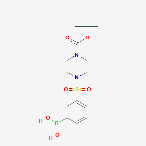 molecular formula C15H23BN2O6S B1404216 (3-((4-(Tert-butoxycarbonyl)piperazin-1-yl)sulfonyl)phenyl)boronic acid CAS No. 914610-81-4