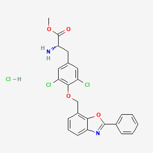 molecular formula C24H21Cl3N2O4 B1404228 (S)-Methyl 2-amino-3-(3,5-dichloro-4-((2-phenylbenzo[d]oxazol-7-yl)methoxy)phenyl)propanoate hydrochloride CAS No. 579525-54-5