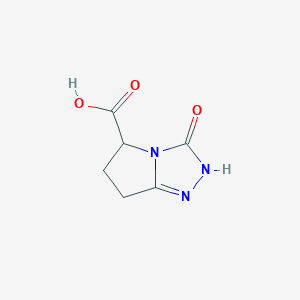 molecular formula C6H7N3O3 B1404233 3-Oxo-2,5,6,7-tetrahydro-3H-pyrrolo-[2,1-c][1,2,4]triazole-5-carboxylic acid CAS No. 1259055-33-8