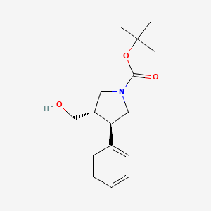 molecular formula C16H23NO3 B1404241 Tert-butyl 3-(hydroxymethyl)-4-phenylpyrrolidine-1-carboxylate CAS No. 848308-22-5