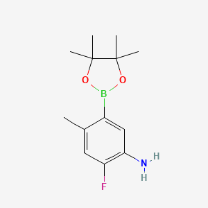 molecular formula C13H19BFNO2 B1404246 2-Fluoro-4-methyl-5-(4,4,5,5-tetramethyl-1,3,2-dioxaborolan-2-yl)aniline 