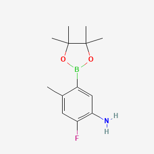 molecular formula C13H19BFNO2 B1404246 2-Fluoro-4-methyl-5-(4,4,5,5-tetramethyl-1,3,2-dioxaborolan-2-yl)aniline CAS No. 1012880-11-3