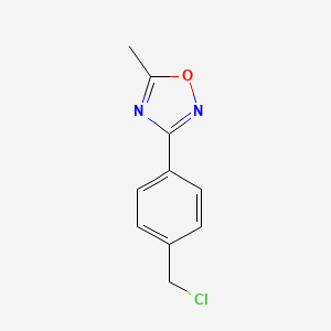 molecular formula C10H9ClN2O B1404251 3-[4-(Chloromethyl)phenyl]-5-methyl-1,2,4-oxadiazole CAS No. 449209-35-2
