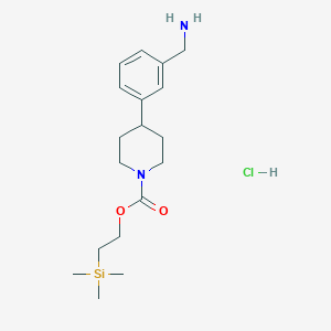 molecular formula C18H31ClN2O2Si B1404256 2-(Trimethylsilyl)ethyl 4-(3-(aminomethyl)phenyl)-piperidine-1-carboxylate hydrochloride CAS No. 725228-56-8