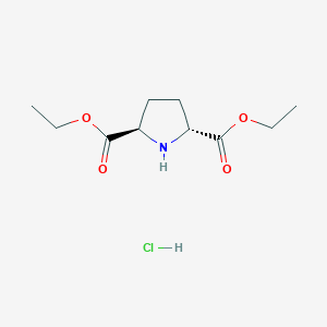 molecular formula C10H18ClNO4 B1404257 2,5-diethyl (2R,5R)-pyrrolidine-2,5-dicarboxylate hydrochloride CAS No. 2059917-33-6