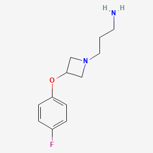 molecular formula C12H17FN2O B1404261 3-[3-(4-氟苯氧基)-氮杂环丁-1-基]-丙胺 CAS No. 490021-92-6