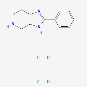 molecular formula C12H15Cl2N3 B1404279 2-Phenyl-4,5,6,7-tetrahydro-1H-imidazo[4,5-c]pyridine dihydrochloride CAS No. 485402-40-2