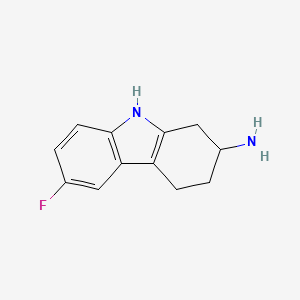 molecular formula C12H13FN2 B1404281 6-Fluoro-2,3,4,9-tetrahydro-1H-carbazol-2-amine CAS No. 907211-97-6