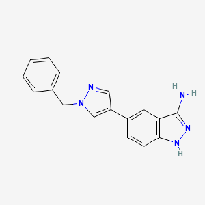 molecular formula C17H15N5 B1404288 5-(1-Benzyl-1h-pyrazol-4-yl)-1h-indazol-3-amine CAS No. 1093304-86-9