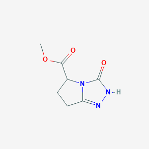molecular formula C7H9N3O3 B1404294 Methyl 3-oxo-2,5,6,7-tetrahydro-3H-pyrrolo-[2,1-c][1,2,4]triazole-5-carboxylate CAS No. 1934243-45-4