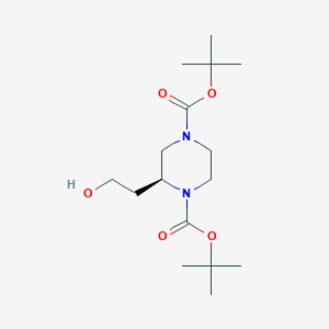 molecular formula C16H30N2O5 B1404296 (S)-di-tert-Butyl 2-(2-hydroxyethyl)piperazine-1,4-dicarboxylate CAS No. 660862-48-6