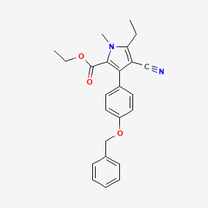 molecular formula C24H24N2O3 B1404300 ethyl 3-(4-(benzyloxy)phenyl)-4-cyano-5-ethyl-1-methyl-1H-pyrrole-2-carboxylate CAS No. 851193-71-0