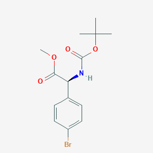 molecular formula C14H18BrNO4 B14043179 Methyl (S)-2-(4-bromophenyl)-2-((tert-butoxycarbonyl)amino)acetate 