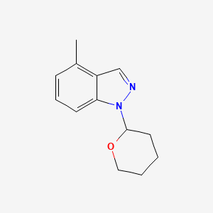 molecular formula C13H16N2O B1404319 4-Methyl-1-(tetrahydro-2H-pyran-2-yl)-1H-indazole CAS No. 1337882-39-9