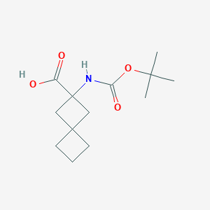 molecular formula C13H21NO4 B1404323 2-((Tert-butoxycarbonyl)amino)spiro[3.3]heptane-2-carboxylic acid CAS No. 1823863-92-8